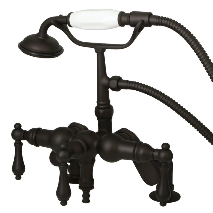 Vintage CC619T5 Three-Handle 2-Hole Deck Mount Clawfoot Tub Faucet with Hand Shower, Oil Rubbed Bronze