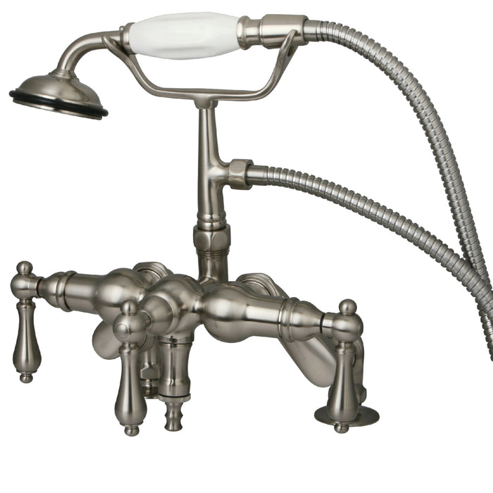 Vintage CC619T8 Three-Handle 2-Hole Deck Mount Clawfoot Tub Faucet with Hand Shower, Brushed Nickel