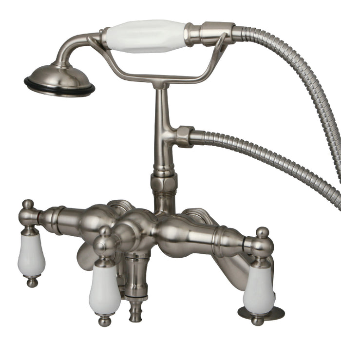 Vintage CC621T8 Three-Handle 2-Hole Deck Mount Clawfoot Tub Faucet with Hand Shower, Brushed Nickel