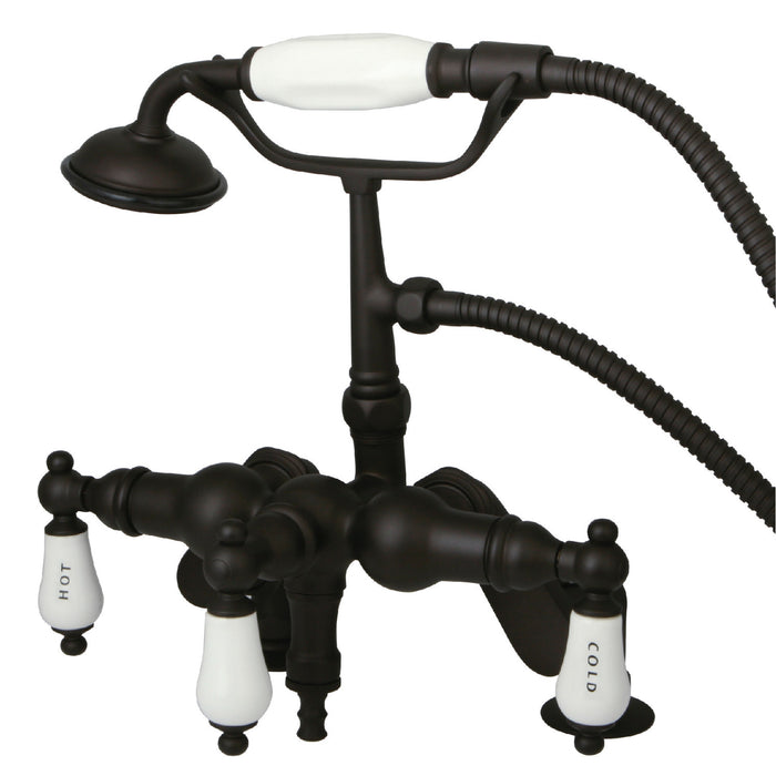 Vintage CC623T5 Three-Handle 2-Hole Deck Mount Clawfoot Tub Faucet with Hand Shower, Oil Rubbed Bronze