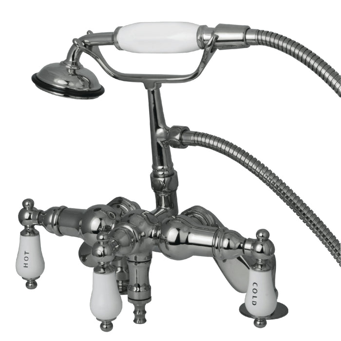 Vintage CC624T1 Three-Handle 2-Hole Deck Mount Clawfoot Tub Faucet with Hand Shower, Polished Chrome