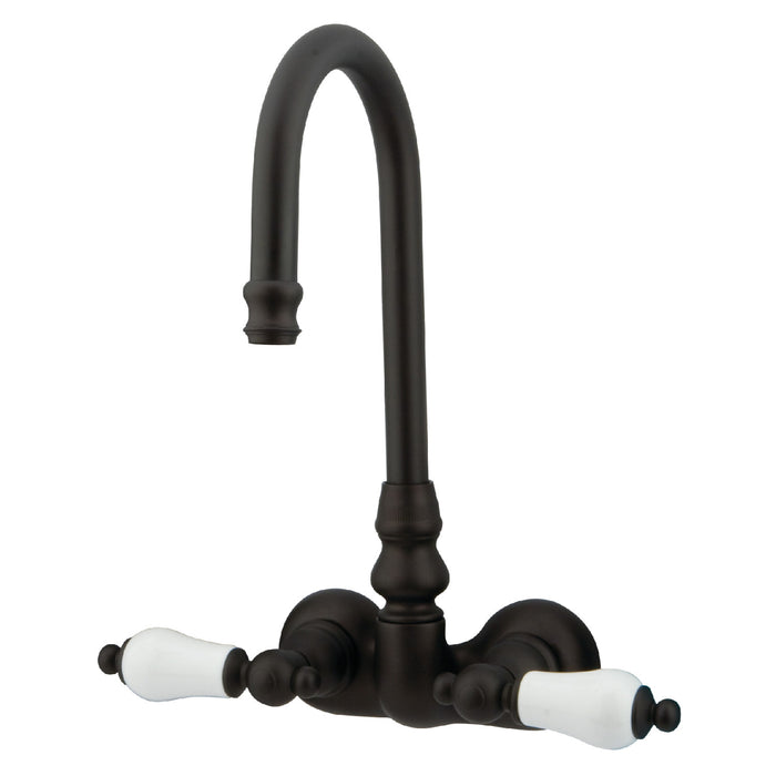 Kingston Tulare CC75T5 - Vintage Two-Handle 2-Hole Tub Wall Mount Clawfoot Tub Faucet, Oil Rubbed Bronze