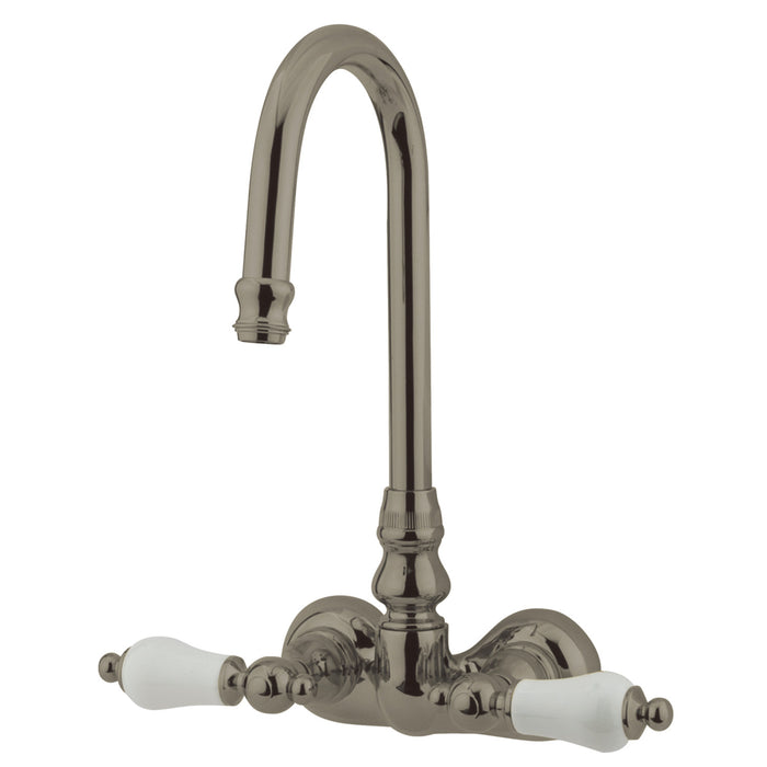 Kingston Tulare CC75T8 - Vintage Two-Handle 2-Hole Tub Wall Mount Clawfoot Tub Faucet, Brushed Nickel