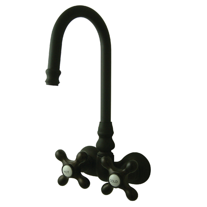 Kingston Heirloom CC77T5 - Vintage Two-Handle 2-Hole Tub Wall Mount Clawfoot Tub Faucet, Oil Rubbed Bronze