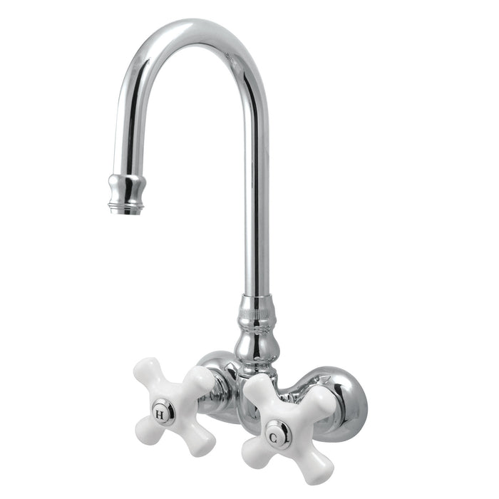 Kingston Heirloom CC80T1 - Vintage Two-Handle 2-Hole Tub Wall Mount Clawfoot Tub Faucet, Polished Chrome