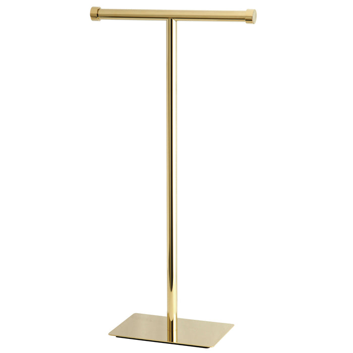 Claremont CC8102 Freestanding Double Roll Toilet Paper Holder, Polished Brass