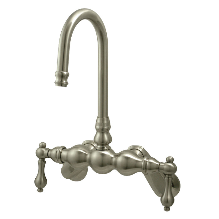 Kingston Heirloom CC81T8 - Vintage Two-Handle 2-Hole Tub Wall Mount Clawfoot Tub Faucet, Brushed Nickel