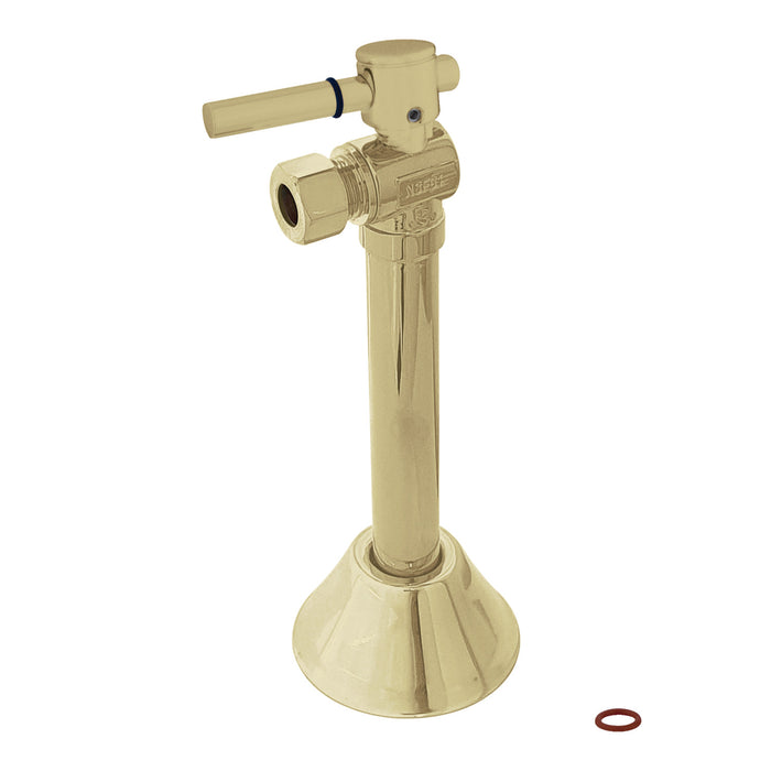 Vintage CC83202DL 1/2-Inch Sweat x 3/8-Inch OD Comp Quarter-Turn Angle Stop Valve with 5-Inch Extension, Polished Brass
