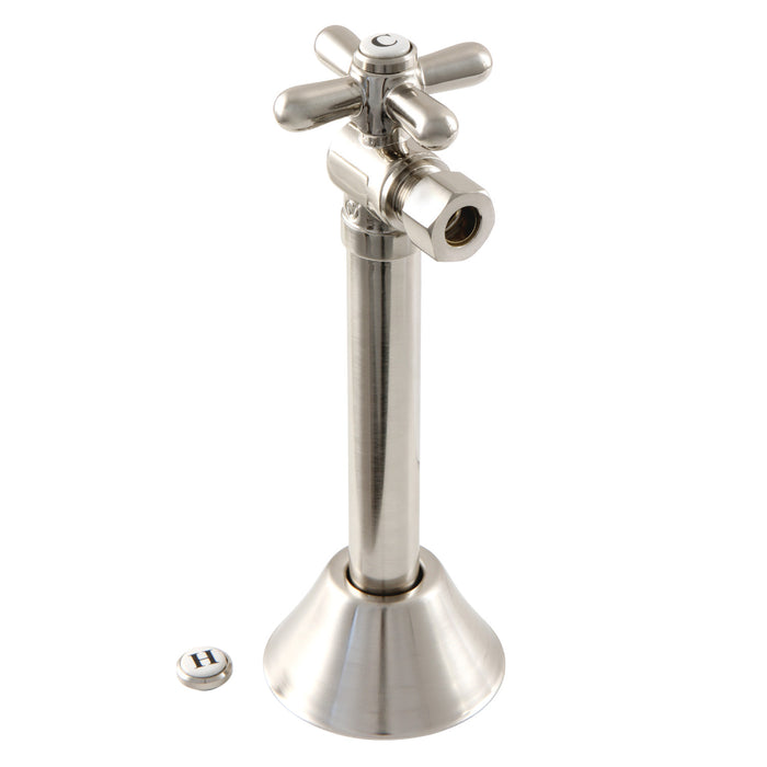 Vintage CC83208X 1/2-Inch Sweat x 3/8-Inch OD Comp Quarter-Turn Angle Stop Valve, Brushed Nickel