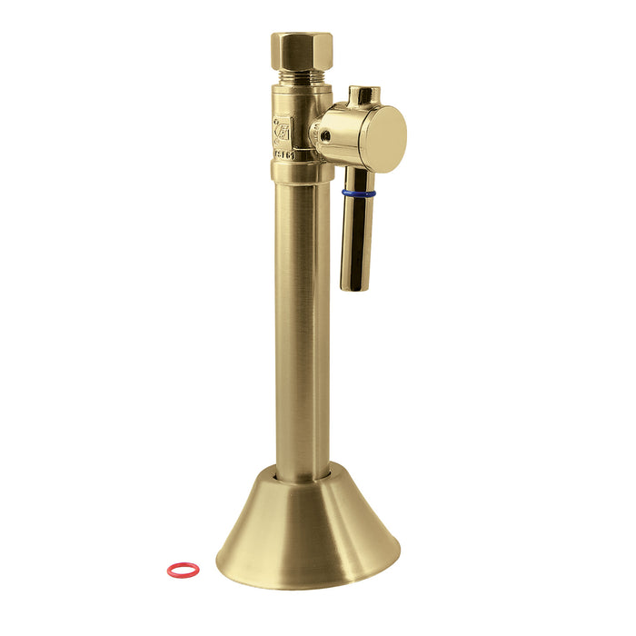 Vintage CC83257DL 1/2-Inch Sweat x 3/8-Inch OD Comp Quarter-Turn Straight Stop Valve with 5-Inch Extension, Brushed Brass