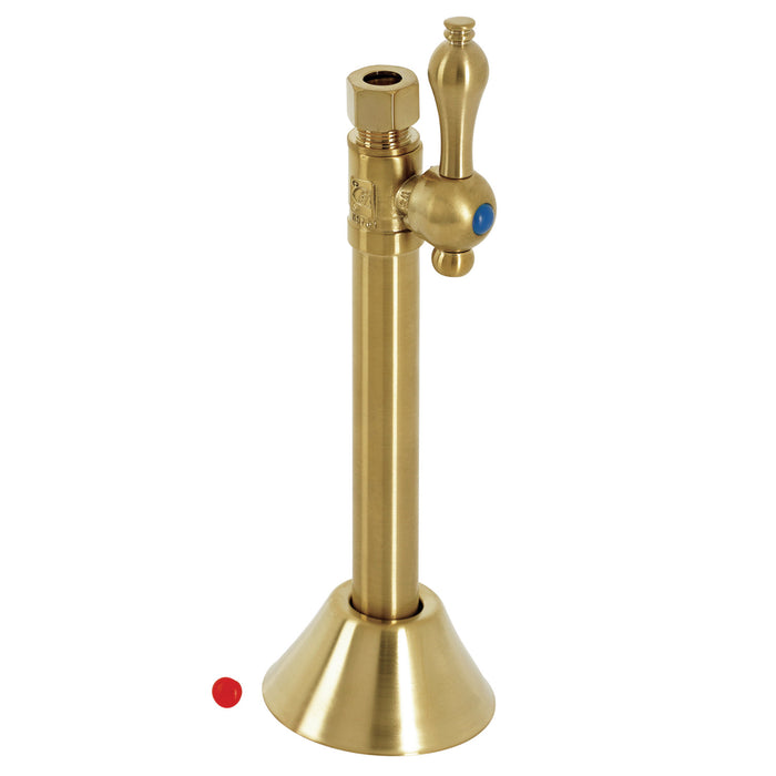 Kingston Heirloom CC83257 - Vintage 1/2-Inch Sweat x 3/8-Inch O.D. Comp Straight Shut-Off Valve with 5-Inch Extension, Brushed Brass