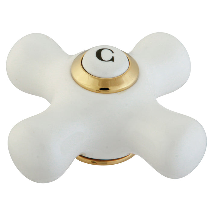 Kingston CCCX2CSC Porcelain Cross Handle (Cold Side), Polished Brass