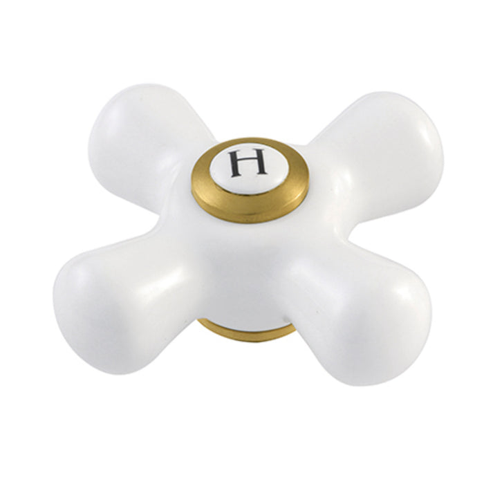 Kingston Vintage CCCX7H Porcelain Cross Handle (Hot Side), Brushed Brass