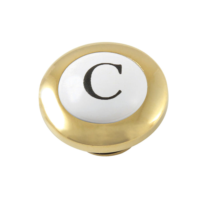 CCHICX2C Cold Handle Index Button, Polished Brass
