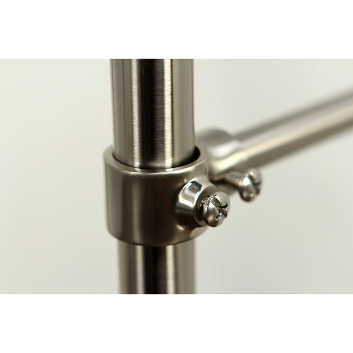 Kingston Heirloom CCK103T8 - Vintage Three-Handle 2-Hole Freestanding Clawfoot Tub Faucet Package with Supply Line and Hand Shower, Brushed Nickel