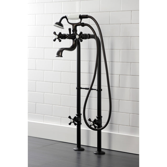 Kingston Heirloom CCK226K5 - Kingston Three-Handle 2-Hole Freestanding Clawfoot Tub Faucet Package with Supply Line and Stop Valve, Oil Rubbed Bronze