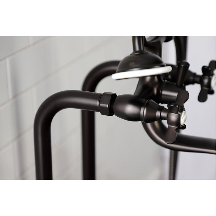 Essex CCK246K5 Three-Handle 2-Hole Freestanding Clawfoot Tub Faucet Package with Supply Line and Stop Valve, Oil Rubbed Bronze