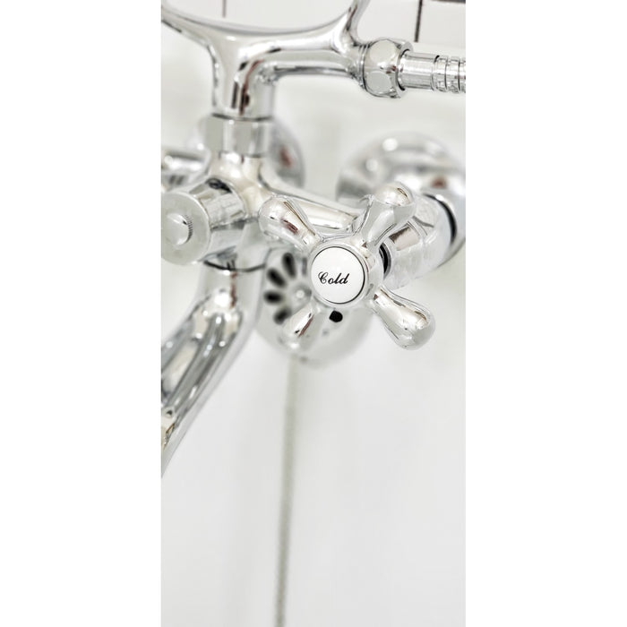 Kingston Brass CCK1142PX Vintage Clawfoot Tub Package with Porcelain Cross Handles, Polished Brass