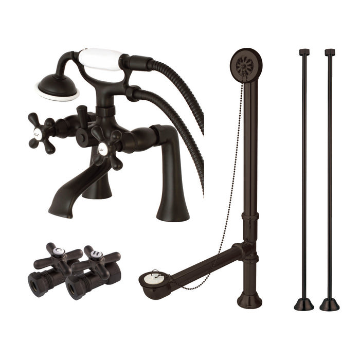 Vintage CCK268ORB Two-Handle 2-Hole Deck Mount Clawfoot Tub Faucet Package with Hand Shower, Oil Rubbed Bronze