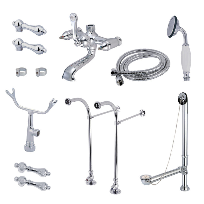 Vintage CCK5171AL Freestanding Clawfoot Tub Faucet Package with Supply Line, Polished Chrome