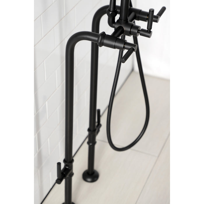 Kingston Sona CCK8100DKL - Concord Freestanding Tub Faucet with Supply Line and Stop Valve, Matte Black