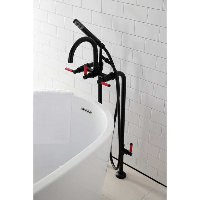 Kingston Sona CCK8100DKL - Concord Freestanding Tub Faucet with Supply Line and Stop Valve, Matte Black