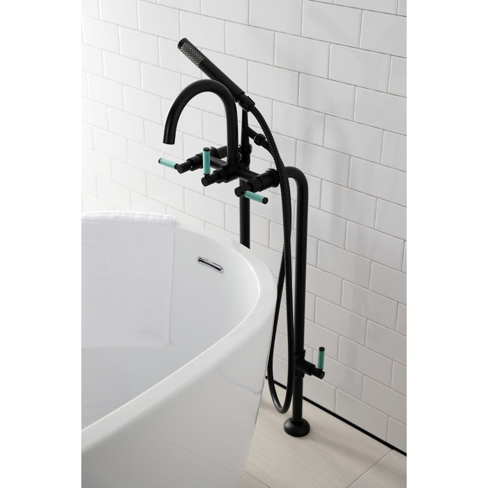 Kingston Sona CCK8100DKL - Concord Freestanding Tub Faucet with Supply Line and Stop Valve, Matte Black