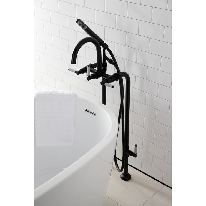 Kingston Sona CCK8100DKL - Concord Freestanding Tub Faucet with Supply Line and Stop Valve, Matte Black