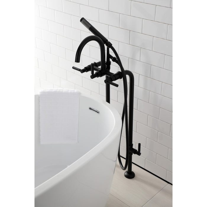 Kingston Sona CCK8100DKL - Concord Freestanding Tub Faucet with Supply Line and Stop Valve, Matte Black