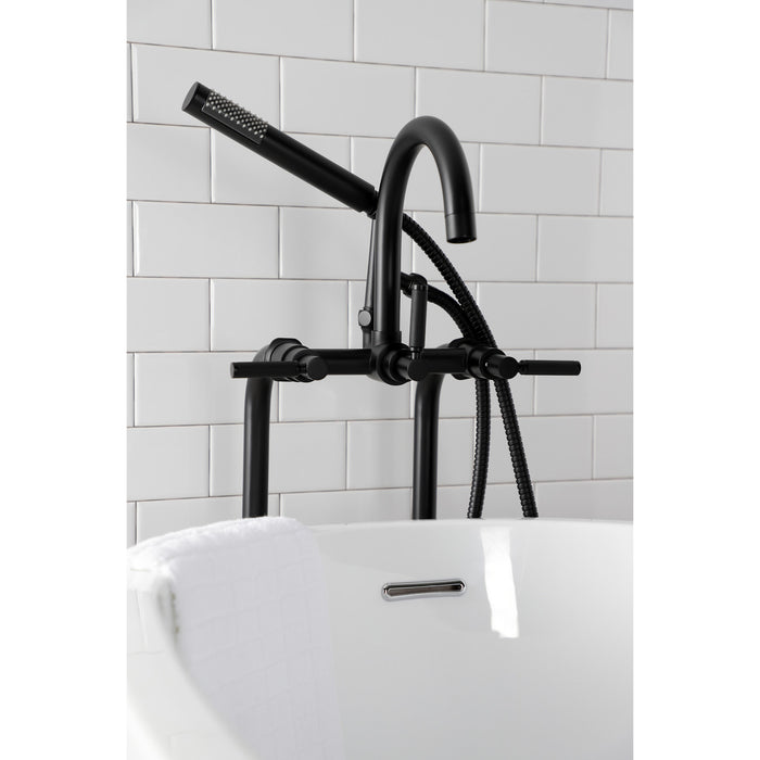 Kingston Sona CCK8100DKL - Concord Freestanding Tub Faucet with Supply Line and Stop Valve, Matte Black