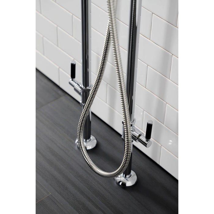 Kingston Sona CCK8101DKL - Concord Freestanding Tub Faucet with Supply Line and Stop Valve, Polished Chrome