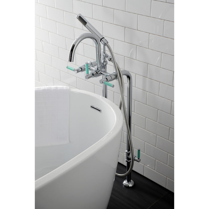 Kingston Sona CCK8101DKL - Concord Freestanding Tub Faucet with Supply Line and Stop Valve, Polished Chrome