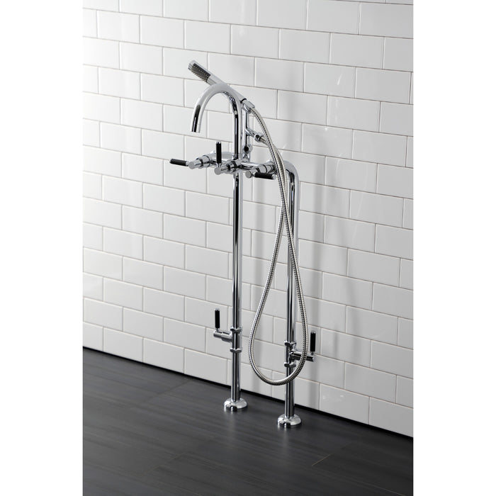 Kingston Sona CCK8101DKL - Concord Freestanding Tub Faucet with Supply Line and Stop Valve, Polished Chrome