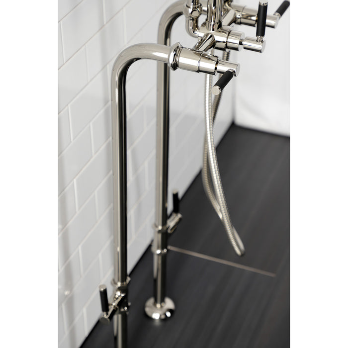 Kingston Sona CCK8106DKL - Concord Freestanding Tub Faucet with Supply Line and Stop Valve, Polished Nickel