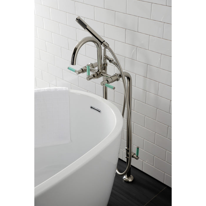 Kingston Sona CCK8106DKL - Concord Freestanding Tub Faucet with Supply Line and Stop Valve, Polished Nickel