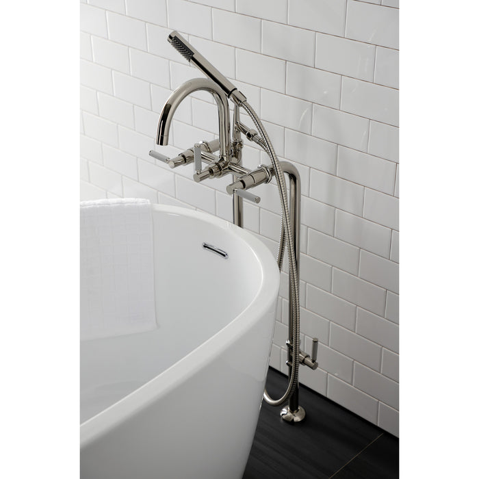 Kingston Sona CCK8106DKL - Concord Freestanding Tub Faucet with Supply Line and Stop Valve, Polished Nickel
