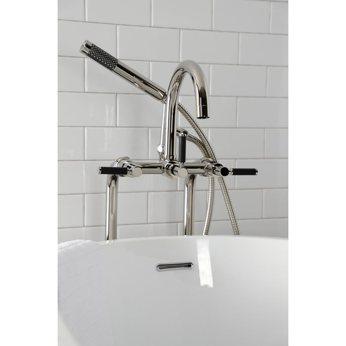 Kingston Sona CCK8106DKL - Concord Freestanding Tub Faucet with Supply Line and Stop Valve, Polished Nickel