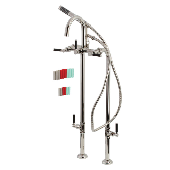 Kingston Sona CCK8106DKL - Concord Freestanding Tub Faucet with Supply Line and Stop Valve, Polished Nickel