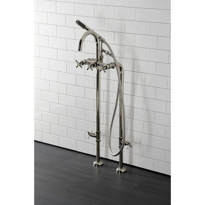 Concord CCK8106DX Freestanding Tub Faucet with Supply Line and Stop Valve, Polished Nickel