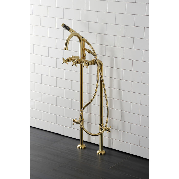 Concord CCK8107DX Freestanding Tub Faucet with Supply Line and Stop Valve, Brushed Brass