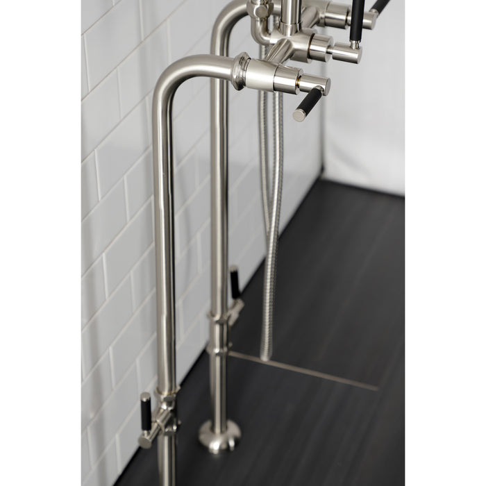 Kingston Sona CCK8108DKL - Concord Freestanding Tub Faucet with Supply Line and Stop Valve, Brushed Nickel
