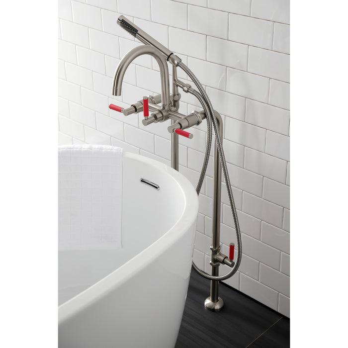 Kingston Sona CCK8108DKL - Concord Freestanding Tub Faucet with Supply Line and Stop Valve, Brushed Nickel