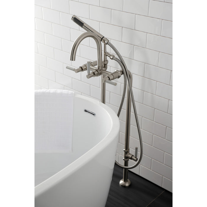 Kingston Sona CCK8108DKL - Concord Freestanding Tub Faucet with Supply Line and Stop Valve, Brushed Nickel