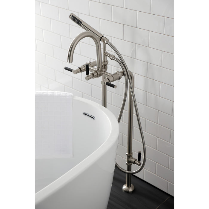 Kingston Sona CCK8108DKL - Concord Freestanding Tub Faucet with Supply Line and Stop Valve, Brushed Nickel