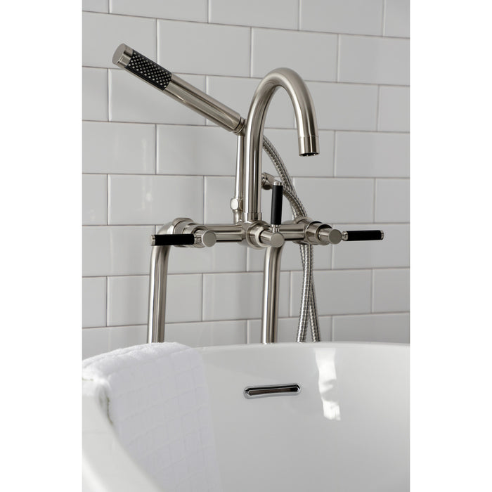 Kingston Sona CCK8108DKL - Concord Freestanding Tub Faucet with Supply Line and Stop Valve, Brushed Nickel