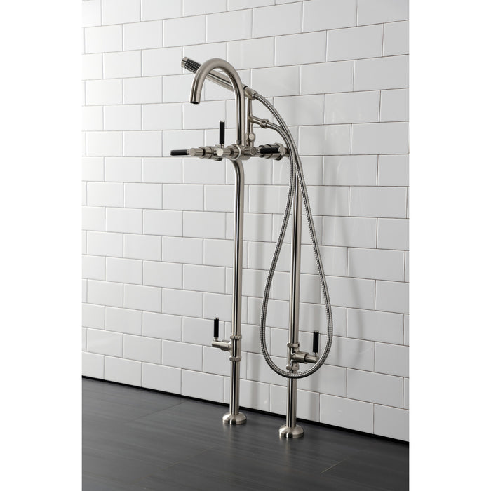 Kingston Sona CCK8108DKL - Concord Freestanding Tub Faucet with Supply Line and Stop Valve, Brushed Nickel
