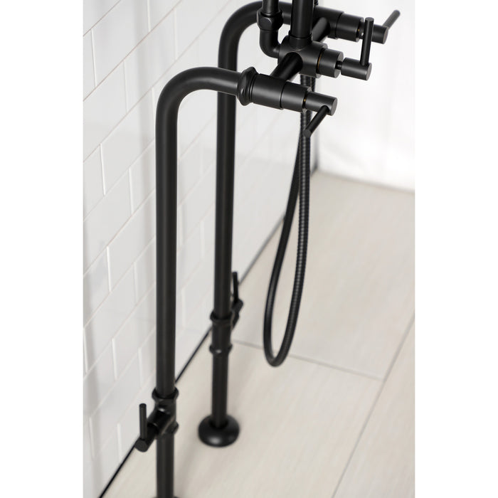 Kingston Sona CCK8400DL - Concord Freestanding Tub Faucet with Supply Line and Stop Valve, Matte Black