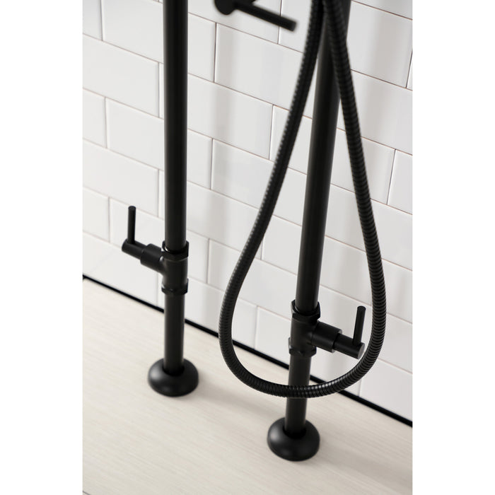 Kingston Sona CCK8400DL - Concord Freestanding Tub Faucet with Supply Line and Stop Valve, Matte Black