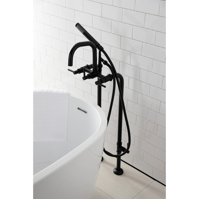 Kingston Sona CCK8400DL - Concord Freestanding Tub Faucet with Supply Line and Stop Valve, Matte Black