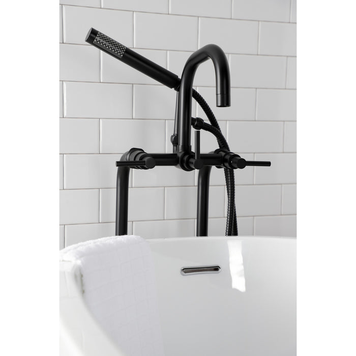 Kingston Sona CCK8400DL - Concord Freestanding Tub Faucet with Supply Line and Stop Valve, Matte Black